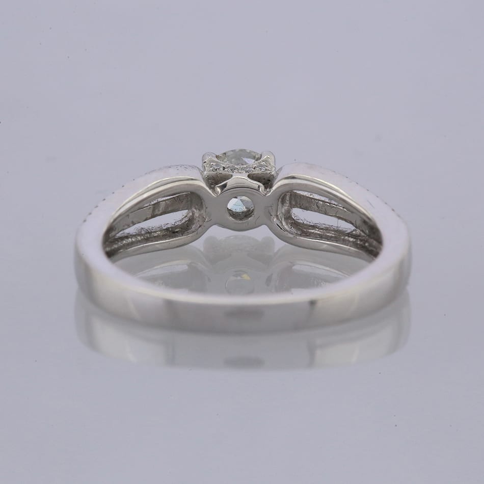 Diamond Solitaire Split Shoulders Ring
