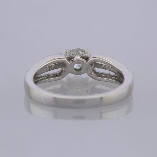 Diamond Solitaire Split Shoulders Ring