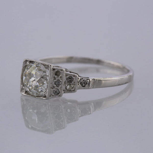 Art Deco 1.01 Carat Old Cut Diamond Ring