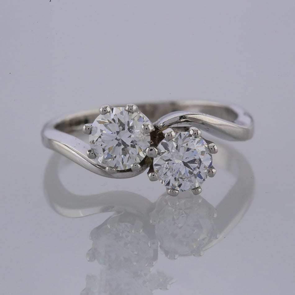 1.42 Carat Diamond Crossover Ring