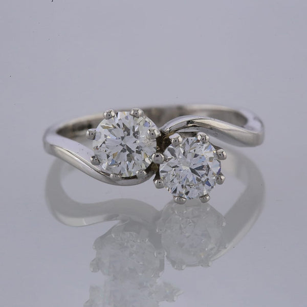 1.42 Carat Diamond Crossover Ring