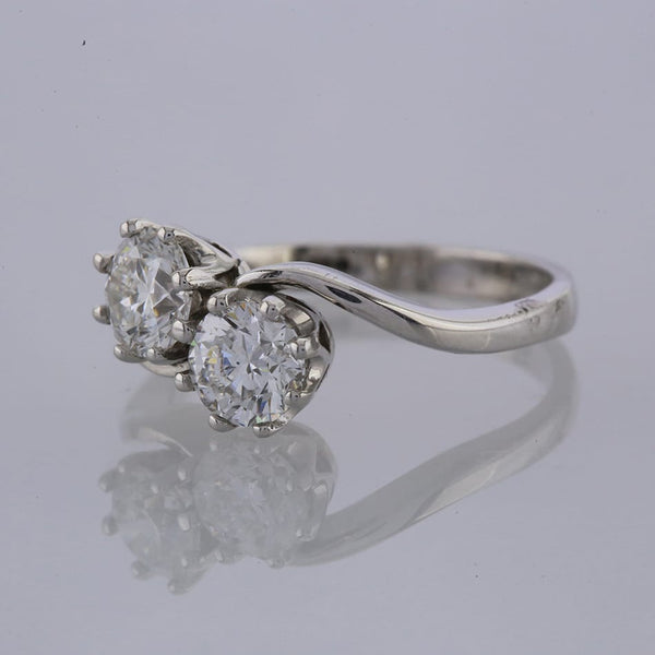 1.42 Carat Diamond Crossover Ring