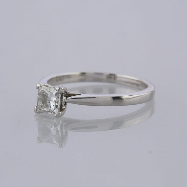 0.52 Carat Square Modified Brilliant Diamond Solitaire Engagement Ring