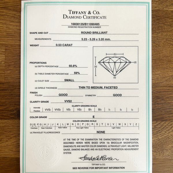 Tiffany & Co. 0.53 Carat Etoile Diamond Solitaire Ring