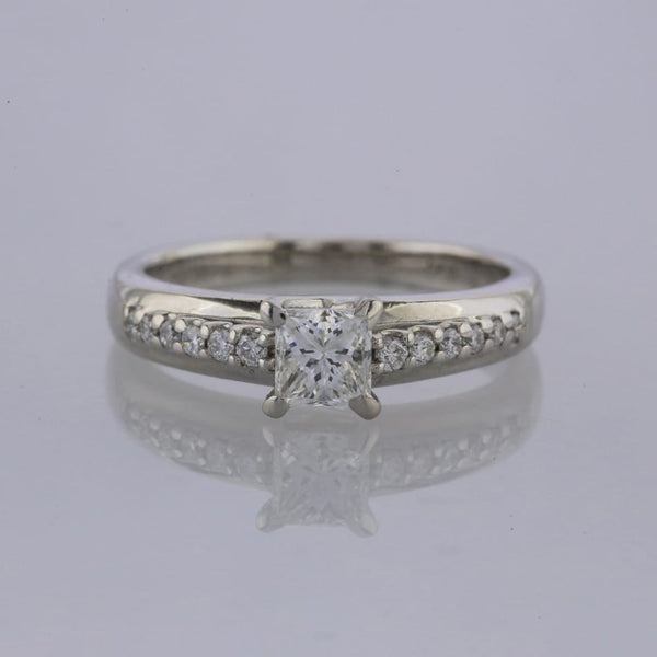 0.57 Carat Princess Cut Diamond Solitaire Ring
