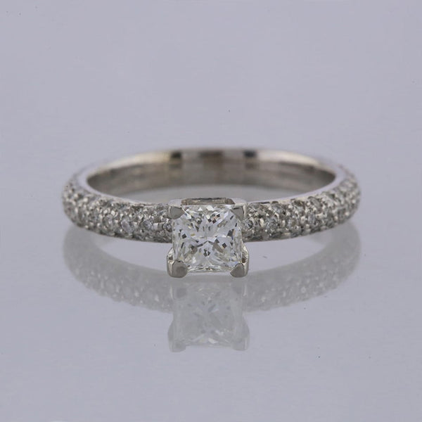 0.52 Carat Pavé Set Band Diamond Engagement Ring