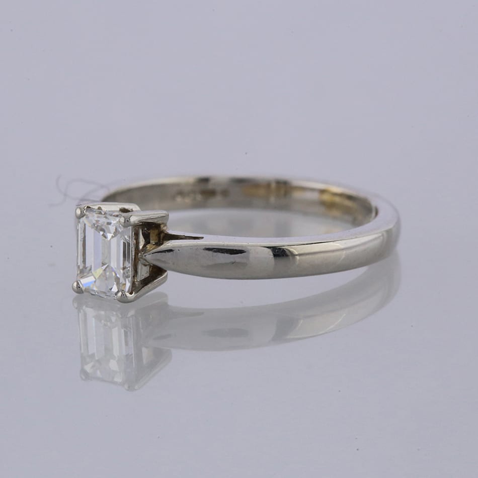 1.02 Carat Emerald Cut Diamond Engagement Ring