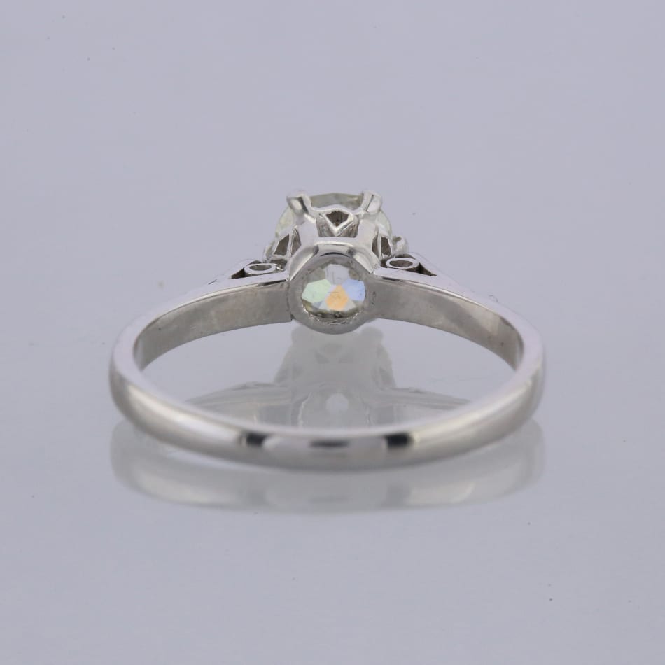 0.98 Carat Old Mine Cut Diamond Engagement Ring