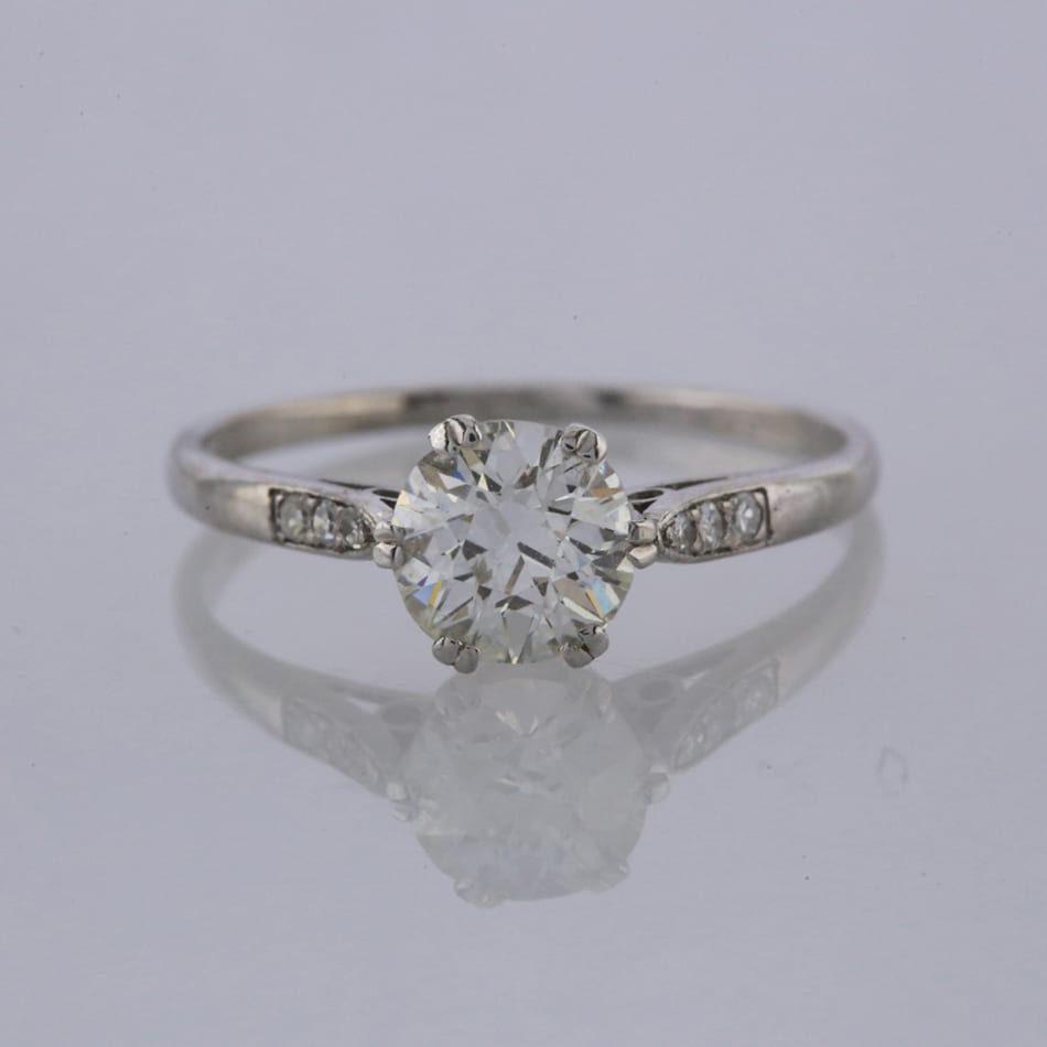 Old Cut 1.08 Carat Diamond Solitaire Ring