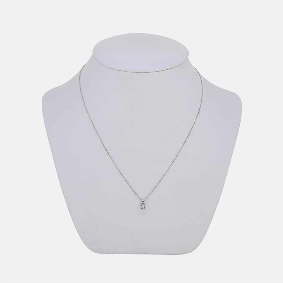 0.50 Carat Princess Cut Diamond Pendant Necklace