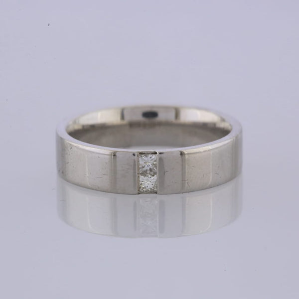 Platinum 5mm Diamond Wedding Band Ring Size O