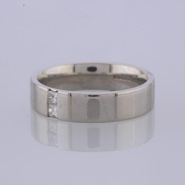 Platinum 5mm Diamond Wedding Band Ring Size O