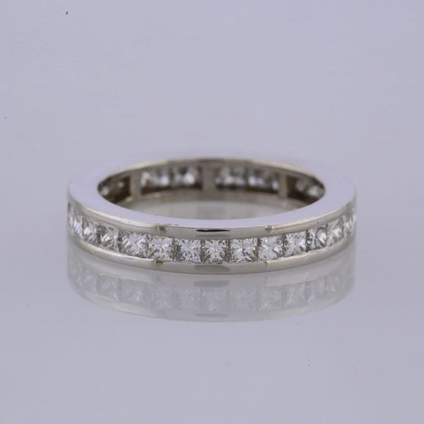 1.32 Carat Channel Set Princess Cut Diamond Full Eternity Ring Size N