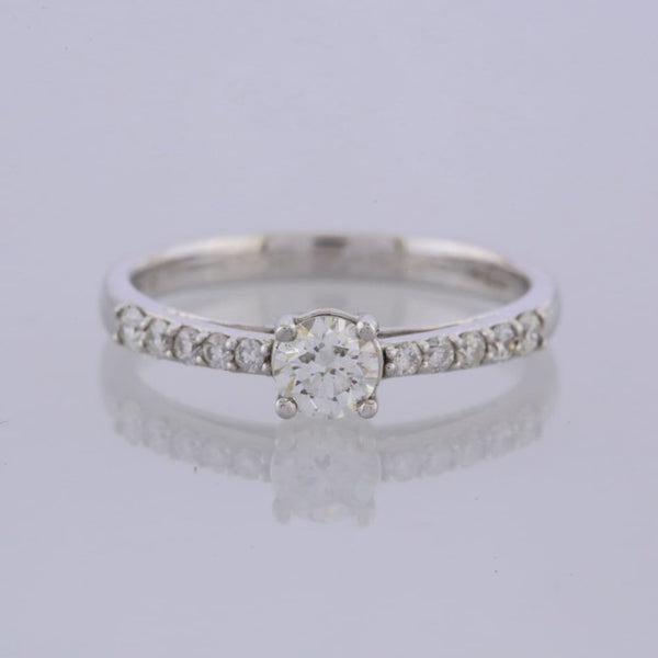 0.30 Carat Diamond Solitaire With Accents Engagement Ring