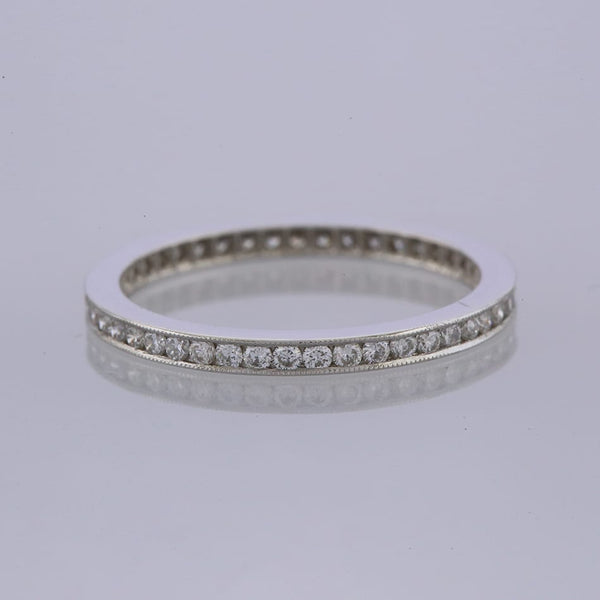 0.45 Carat Channel Set Milgrain Diamond Eternity Ring Size M 1/2