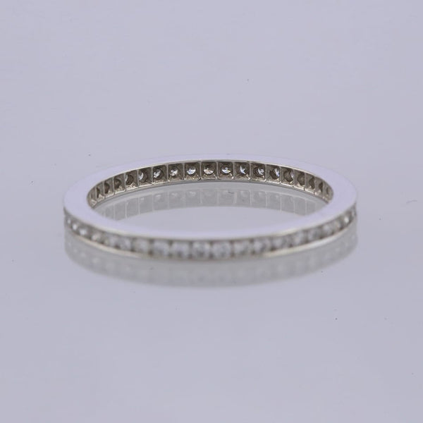 0.45 Carat Channel Set Milgrain Diamond Eternity Ring Size M 1/2
