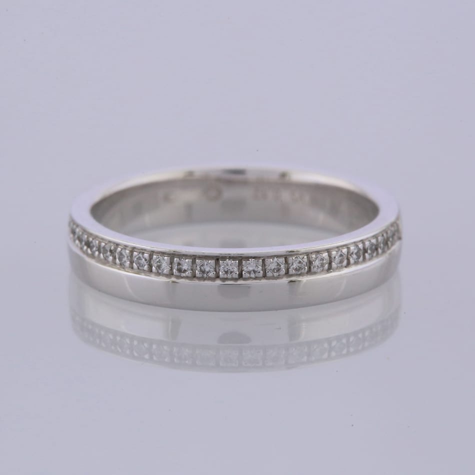 18ct White Gold 3.5mm Diamond Wedding Band Ring Size L 1/2