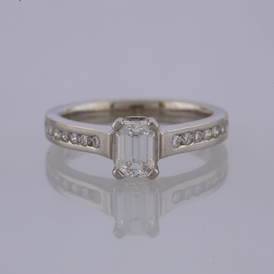 0.70 Carat Emerald Cut Diamond Engagement