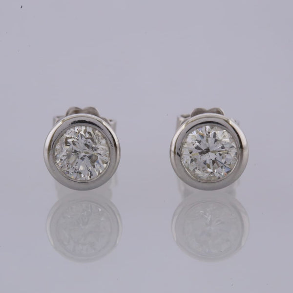 1.70 Carat Rubover Diamond Stud Earrings