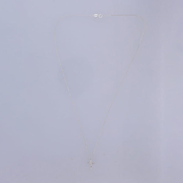Princess Cut 0.25 Carat Diamond Cross Pendant Necklace