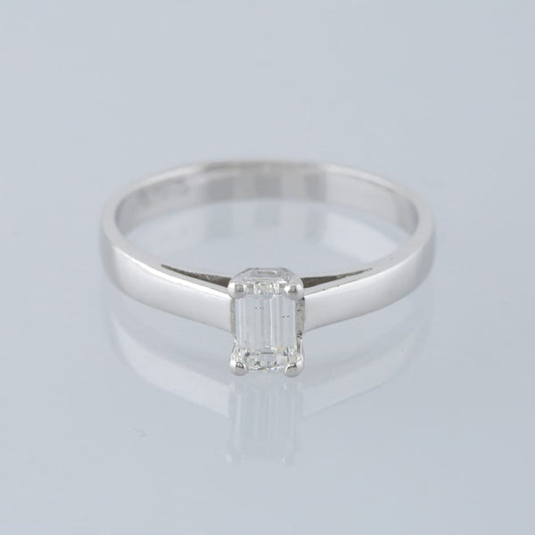 0.40 Carat Emerald Cut Diamond Solitaire Engagement Ring