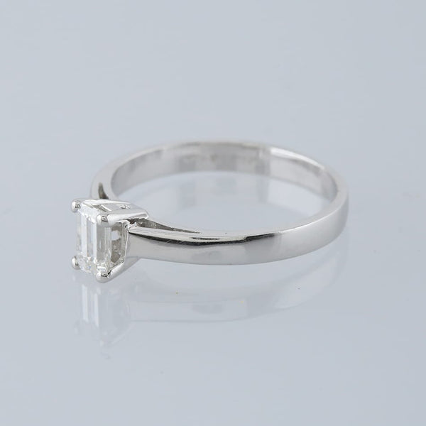 0.40 Carat Emerald Cut Diamond Solitaire Engagement Ring