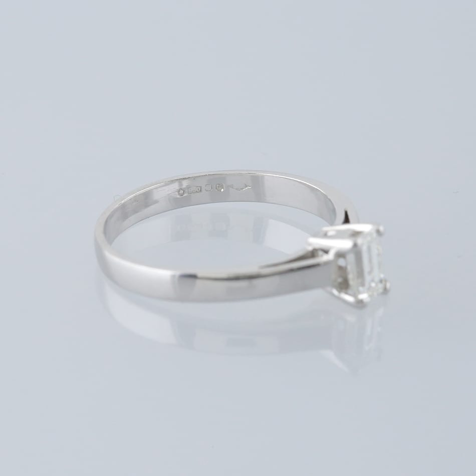 0.40 Carat Emerald Cut Diamond Solitaire Engagement Ring
