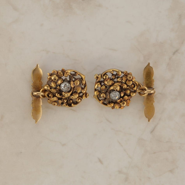 Vintage Ornate Diamond Cufflinks