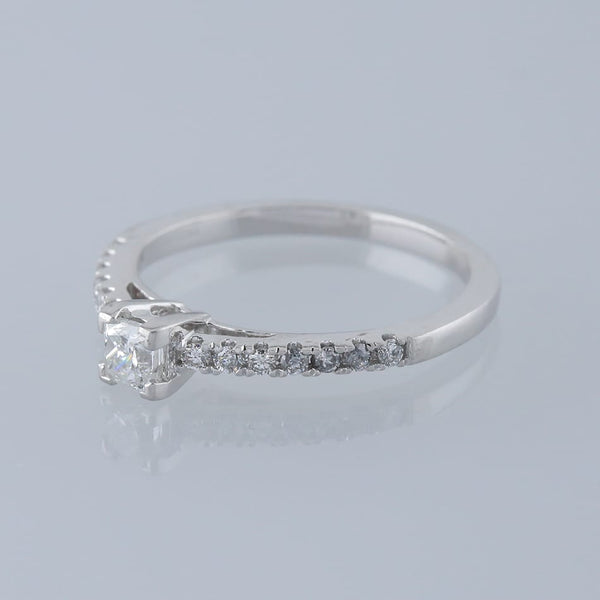 0.22 Carat Princess Cut Diamond Solitaire Ring