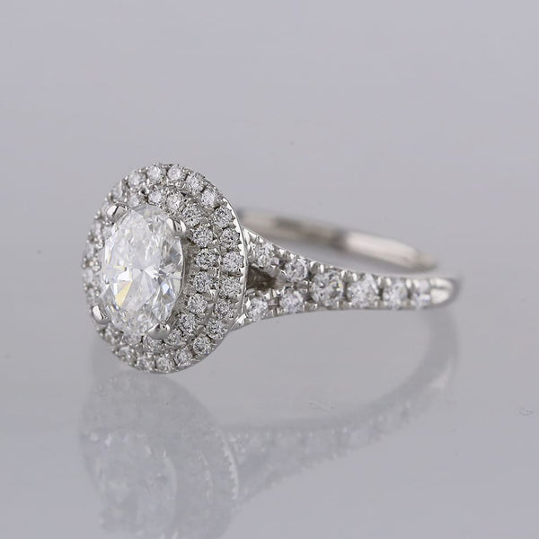 0.65 Carat Diamond Double Halo Engagement Ring