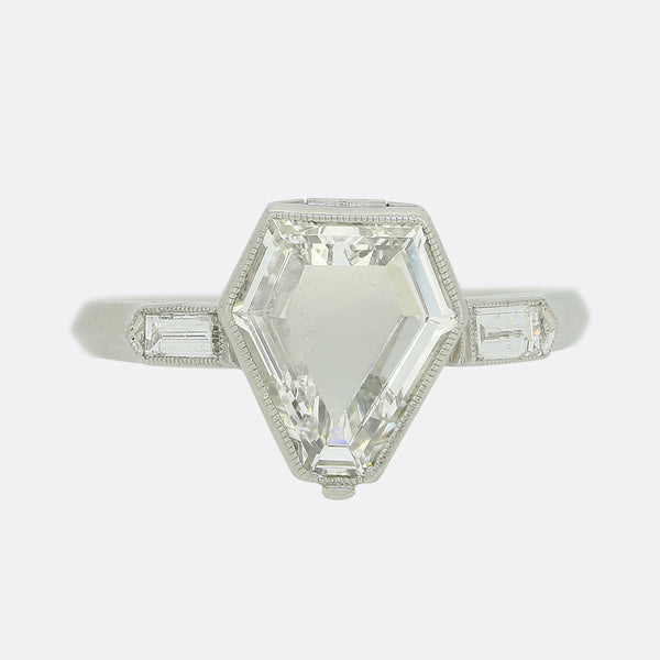Art Deco Portrait Diamond Locket Ring