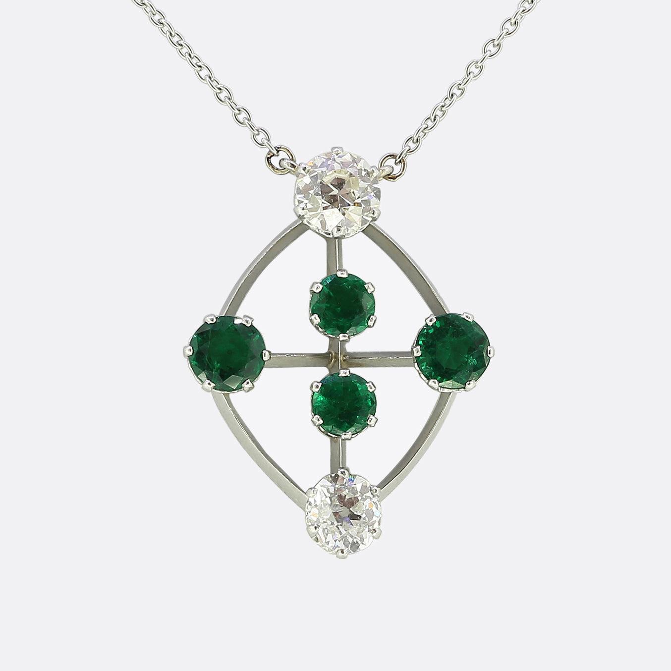 Edwardian Emerald and Diamond Necklace