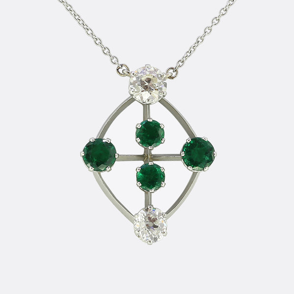 Edwardian Emerald and Diamond Necklace