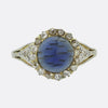 Antique Sapphire and Rose Cut Diamond Cluster Ring
