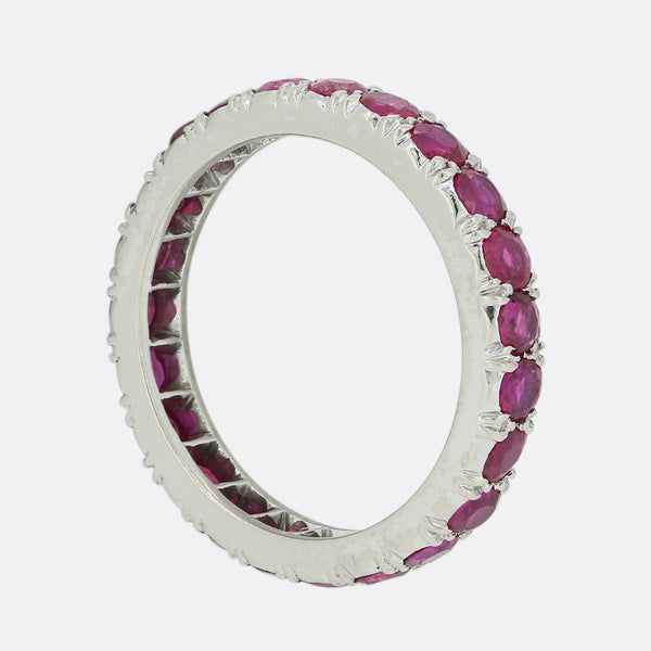 Natural Ruby Full Eternity Ring Size L 1/2 (52)