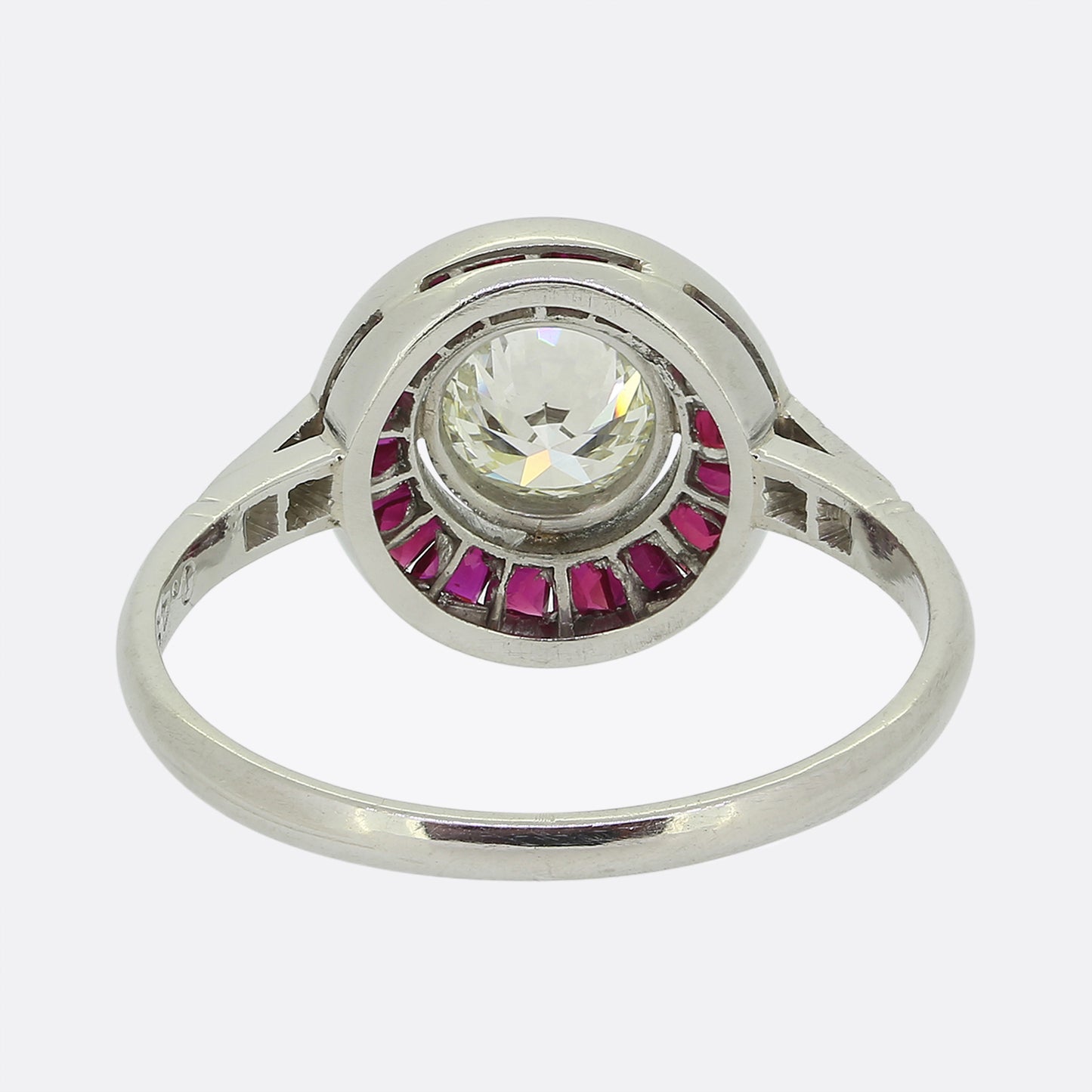 Art Deco Style Ruby and Diamond Target Ring