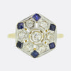 Edwardian Sapphire and Diamond Tablet Ring