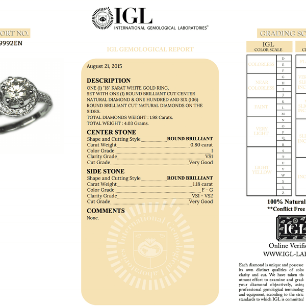 1.10 Carat Diamond Solitaire Engagement Ring