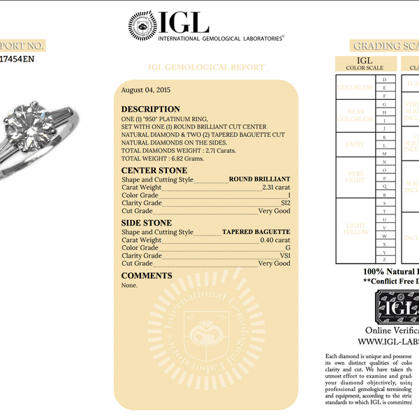 2.31 Carat Diamond Solitaire Engagement Ring
