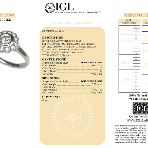 Vintage 0.41 Carat Diamond Daisy Cluster Ring