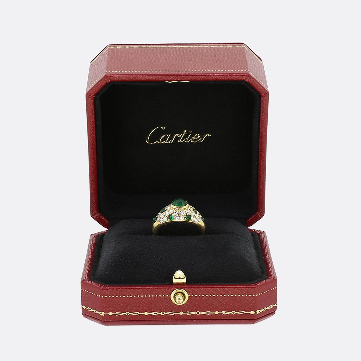 Cartier Cabochon Emerald and Diamond Ring