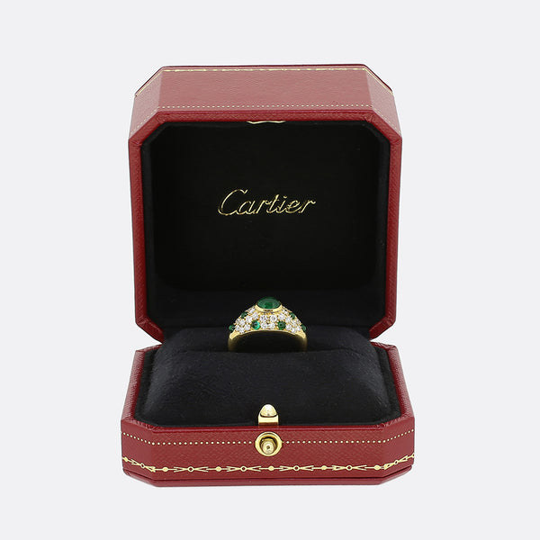 Cartier Cabochon Emerald and Diamond Ring