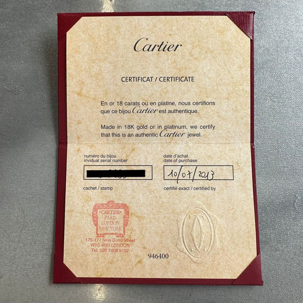Cartier Three Diamond LOVE Ring Size R (59)