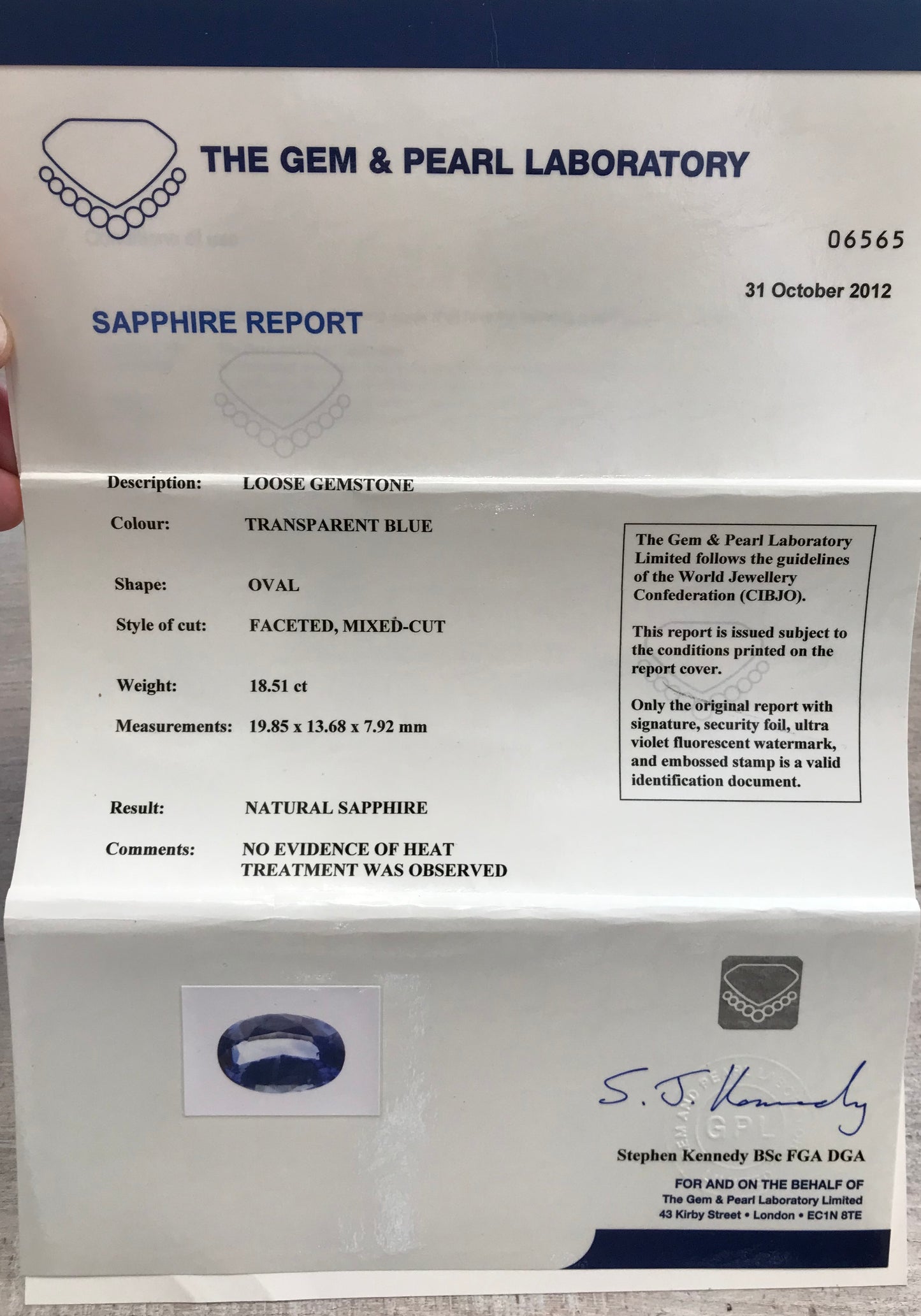 Unheated 18.51 Carat Oval Cut Sapphire Ring