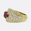 Vintage Burmese Ruby and Diamond Cluster Ring